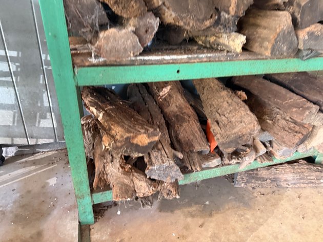 Image for Metal Rack with Old Firewood