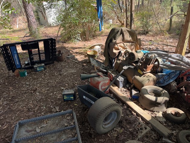 Image for Contents of Barn Including Electronic Lift, Vintage Tools, Compressor and More