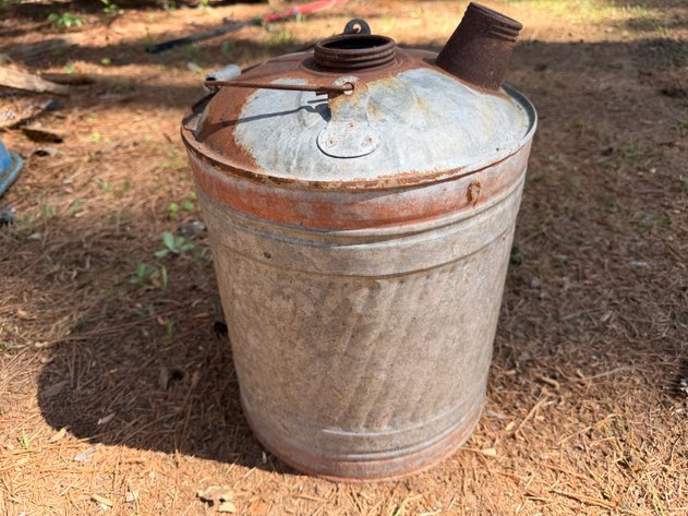 Image for Vintage Galvanized Burn Barrel With Lid And Vent