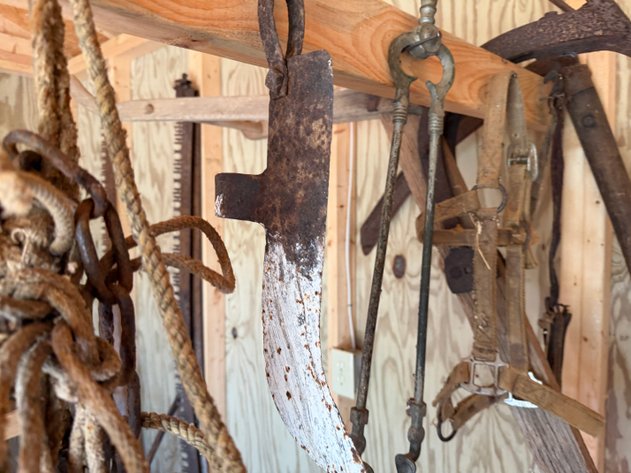 Image for Group Of Antique Farm Tools, Chains, And Iron Hardware