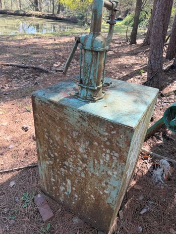 Image for Cast Iron Hand Fuel Pump Mounted On Steel Tank