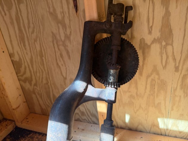 Image for Antique Hand Crank Bench Mount Drill Press