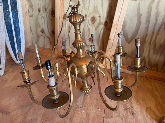 Image for Brass Tone Five Light Chandelier