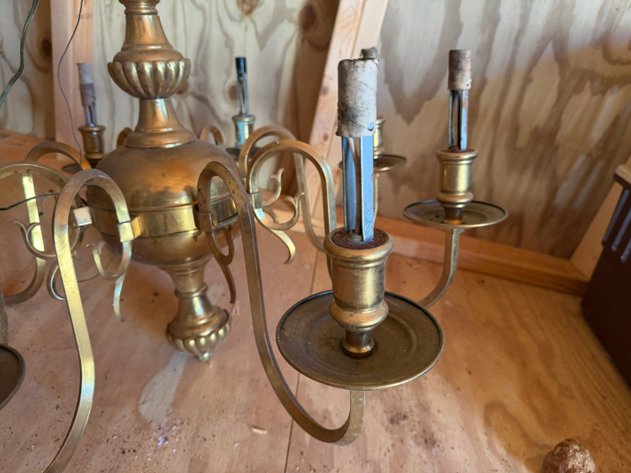 Image for Brass Tone Five Light Chandelier