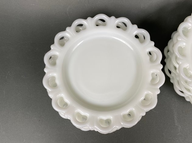 Image for (18) Vintage Anchor Hocking Milk Glass Salad/Luncheon Plates