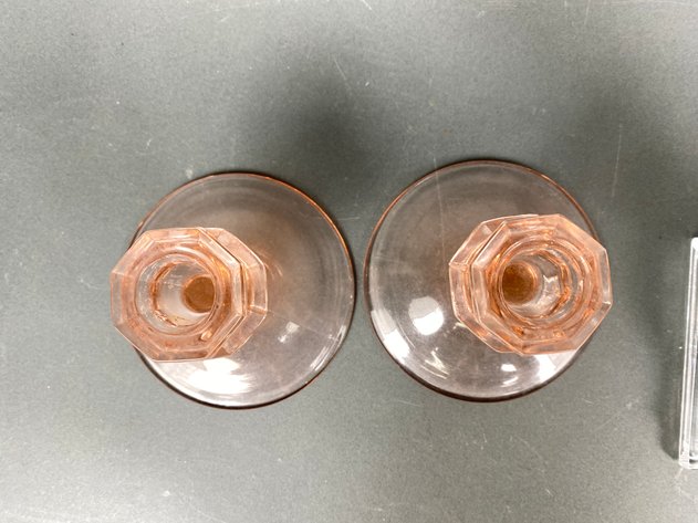 Image for (6) Vintage Glass and Crystal Candlesticks