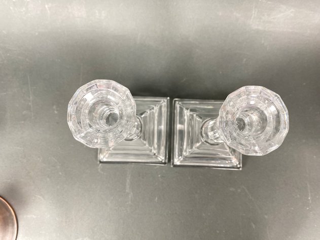 Image for (6) Vintage Glass and Crystal Candlesticks