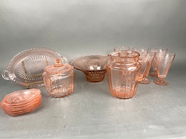 Image for (16) Pink Depression Federal Glass 