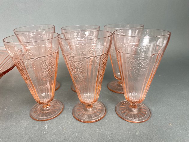 Image for (16) Pink Depression Federal Glass 