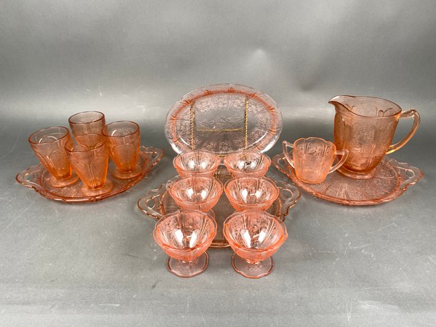 Image for (16) Pink Depression Glass 