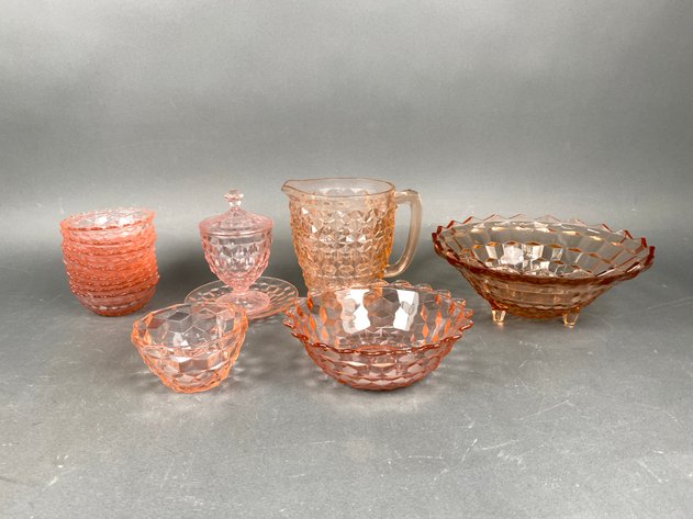 Image for (14) Pieces of Jeanette and Anchor Hocking Pink Depression Glass