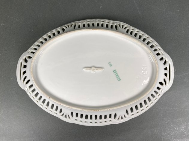 Image for Vintage Royal Cauldon English Bird Cups and Saucers, (6) Cups and (8) Saucers, and (1) Vintage German Bavarian Courting Couple Reticulated Serving Bowl