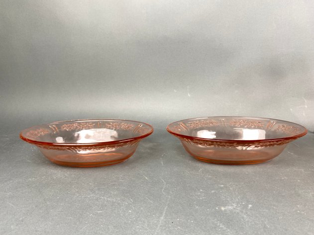 Image for Assortment of (16) Pink Depression Glass Serving Pieces, Various Patterns and Makers