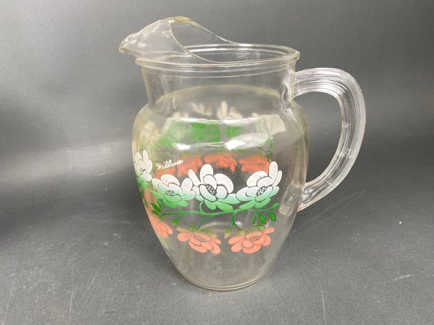 Image for Assortment of Vintage Floral Themed Serving Pieces, Including Royal China, Bavarian Plates and Glass Wild Rose Pitcher