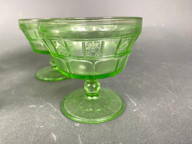 Image for (6) Jeanette Uranium Glass 