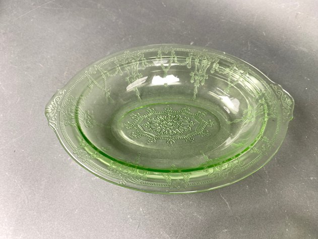 Image for (5) Jeanette Uranium Glass Serving Pieces in 