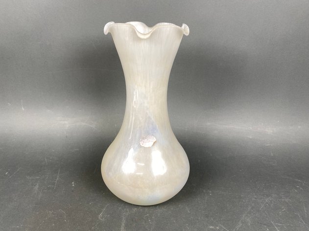 Image for Assortment of Home Decor Including Murano Style Blown Glass Vase, Metal Serving Platters, Floral Glass Window Art and More!