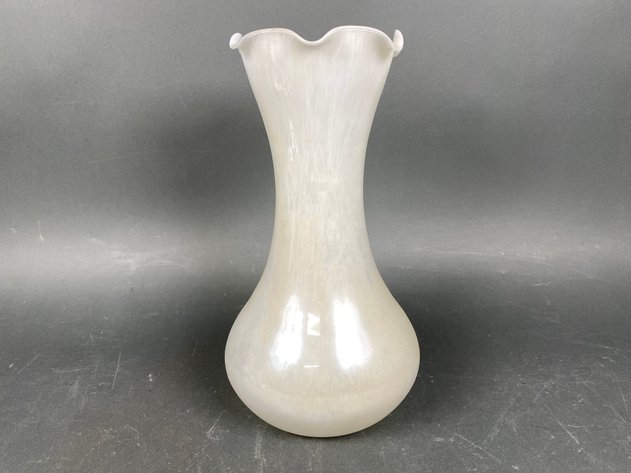 Image for Assortment of Home Decor Including Murano Style Blown Glass Vase, Metal Serving Platters, Floral Glass Window Art and More!