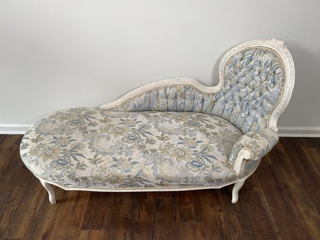 Image for Victorian Style Floral Jacquard Chaise Lounge