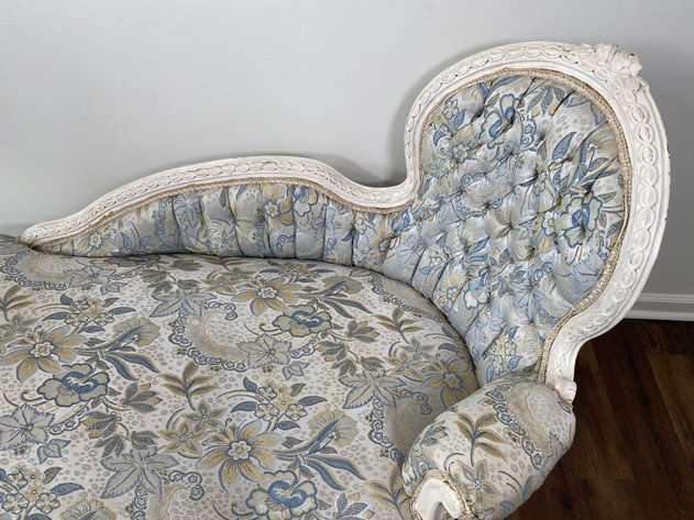 Image for Victorian Style Floral Jacquard Chaise Lounge