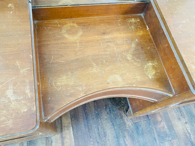 Image for Vintage Walnut Vanity Style Desk with Detachable Mirror