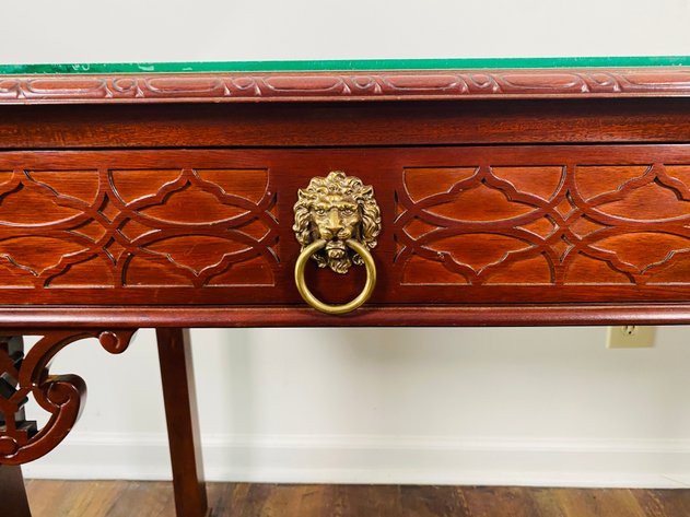 Image for Baker Furniture Historic Charleston Mahogany Console Table with Glass Topper