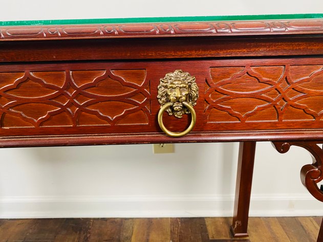 Image for Baker Furniture Historic Charleston Mahogany Console Table with Glass Topper