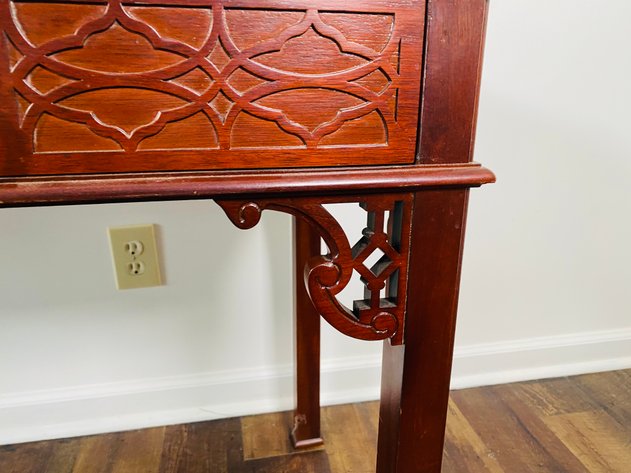 Image for Baker Furniture Historic Charleston Mahogany Console Table with Glass Topper