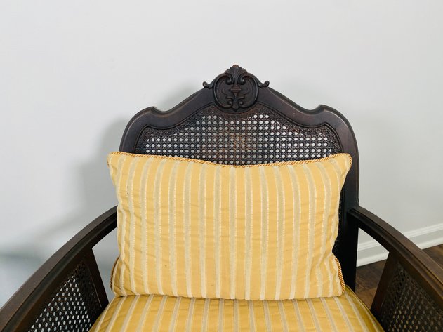 Image for Antique Edwardian Style, Original Finish Double Ratan Walnut Rocking and Matching Arm Chair