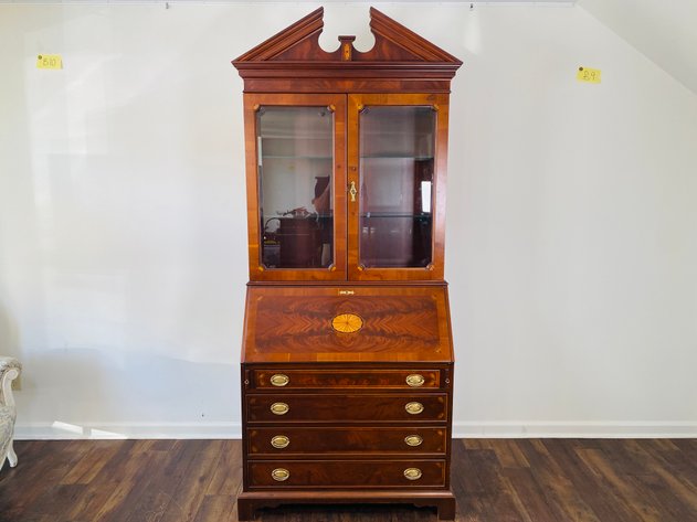 Image for Hekman Inlaid Mahogany Secretary Desk/Bookcase