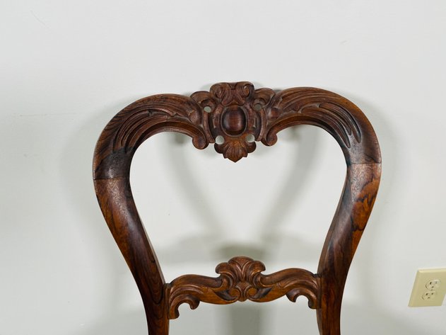 Image for (19th) Century Victorian Carved Balloon Back Chair with Upholstered Seat
