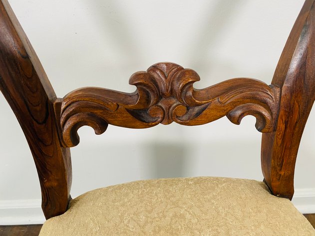 Image for (19th) Century Victorian Carved Balloon Back Chair with Upholstered Seat