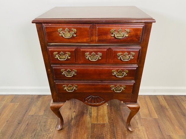 Image for 1970s American Drew Furniture Cherry and Oak Wood Silver Chest