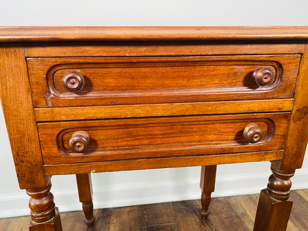 Image for Antique American Pine (2) Drawer Side Table/Night Stand
