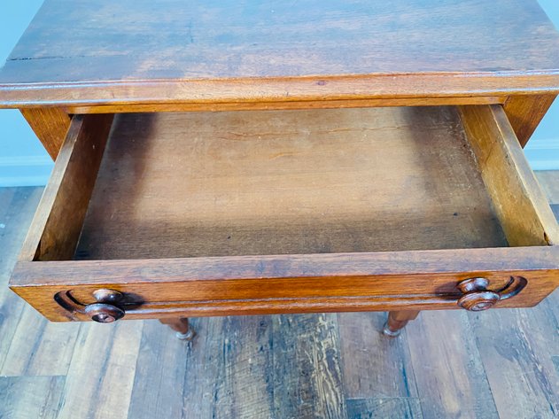 Image for Antique American Pine (2) Drawer Side Table/Night Stand