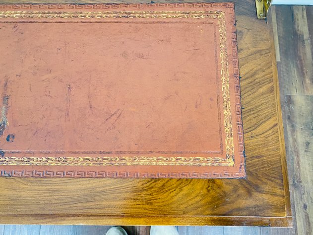Image for 1870s -1880s Walnut Desk by Rivington, English Leather with Dovetail Drawers