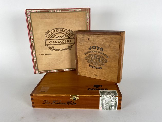Image for (3) Wooden Cigar Boxes