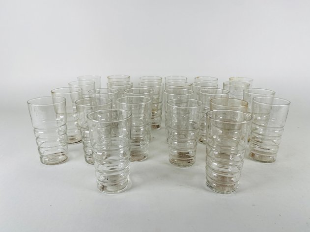 Image for (58) Vintage Libbey Glass Ripple Tumblers