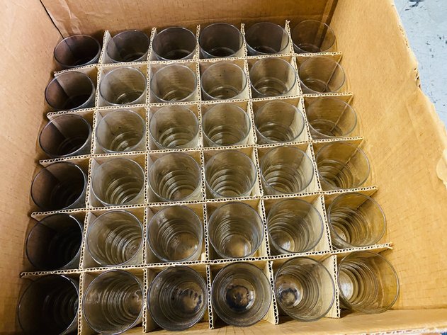 Image for (58) Vintage Libbey Glass Ripple Tumblers