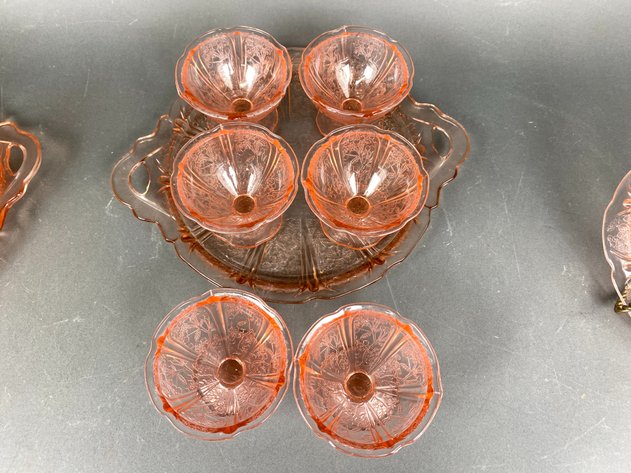 Image for (16) Pink Depression Glass 