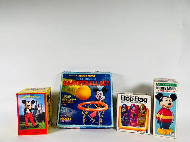 Image for (4) Vintage Mickey Mouse Toys