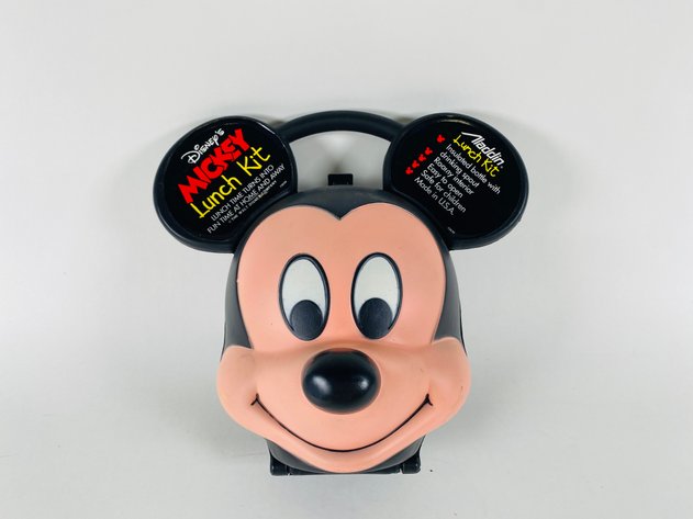 Image for Vintage  Aladdin Mickey Mouse Shaped Lunch Box with Thermos