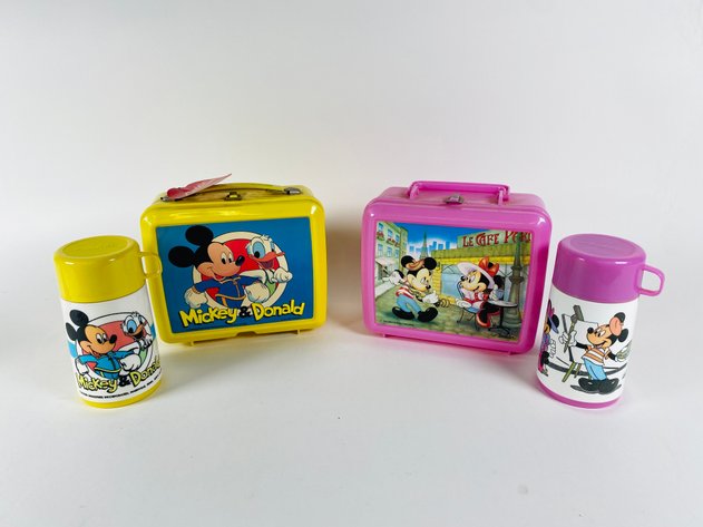 Image for (2) Plastic Aladdin Lunch Boxes with Thermos