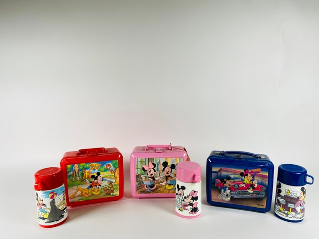 Image for (3) Plastic Aladdin Lunch Boxes with Thermos