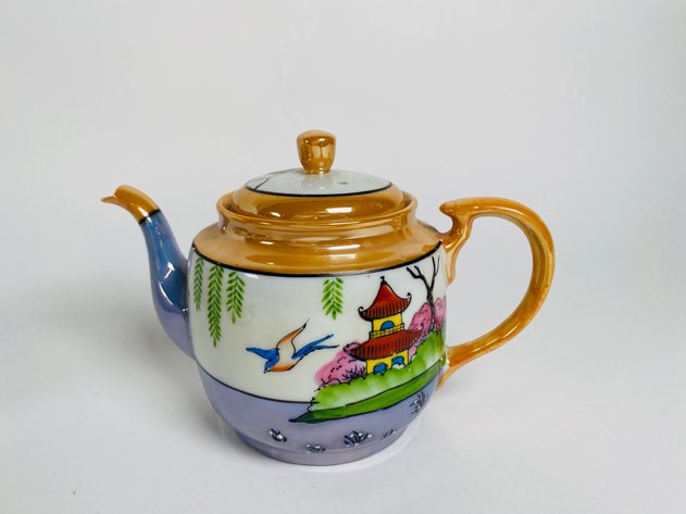 Image for (20) Vintage Japanese Lusterware Tea Set ( Gaudy Willow) Pattern