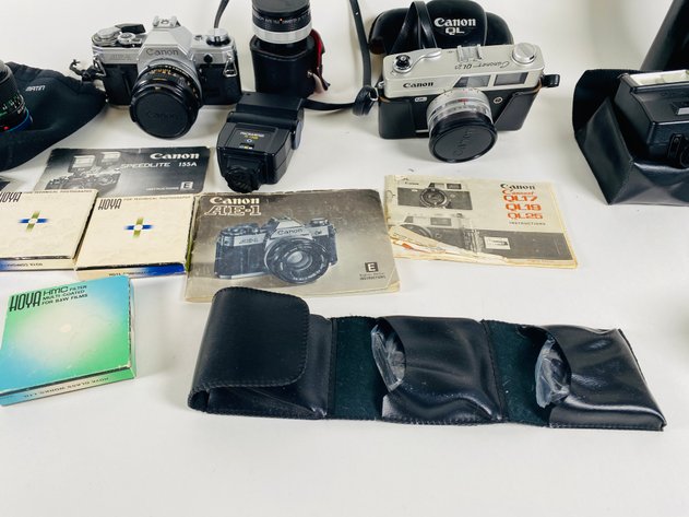 Image for (14) Vintage Canon Cameras, Flashes, Lens, and Other Accessories