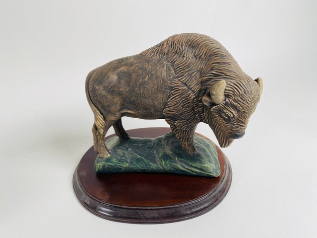 Image for (3) Buffalo Statues (2) Ceramic and (1) Resin
