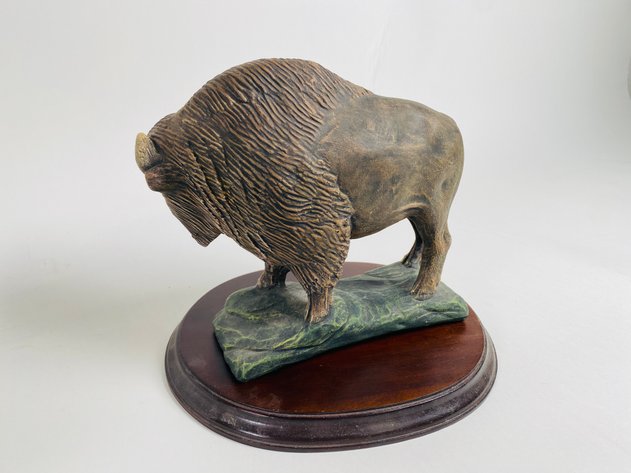 Image for (3) Buffalo Statues (2) Ceramic and (1) Resin