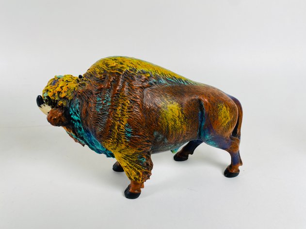 Image for (3) Buffalo Statues (2) Ceramic and (1) Resin