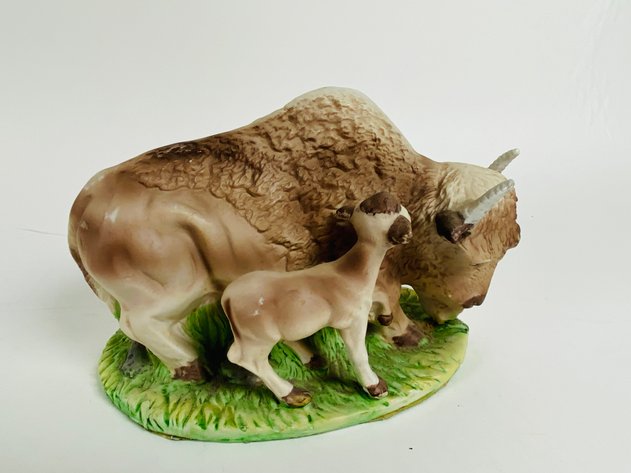 Image for (4) Collection of Buffalo Statues and Figurines